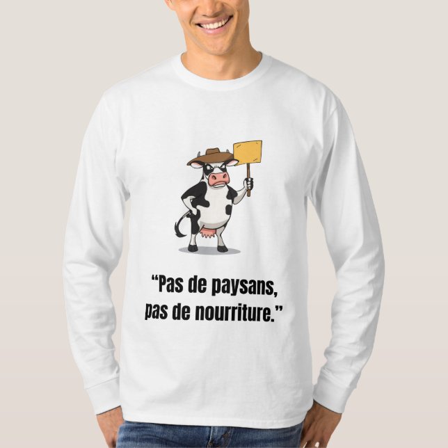 Camiseta Vache en Colère en Protestation – T-shirt Cartoon  (Frente)