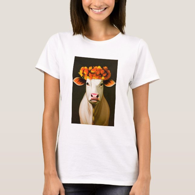 Camiseta Vache fleurie (Frente)