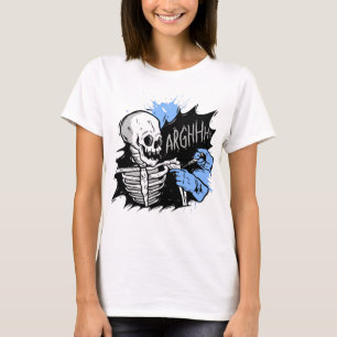 Camiseta vacina contra o esqueleto vacinada de halloween