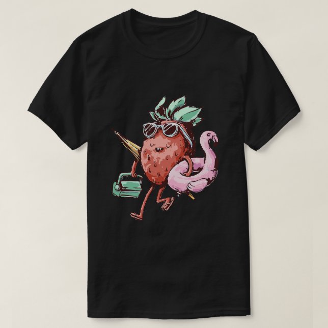 Camiseta Vacina da Praia de Morango (Frente do Design)