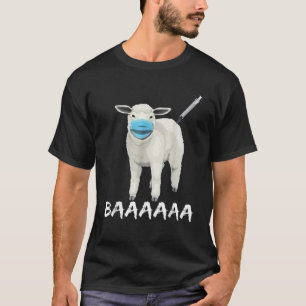 Camiseta Vacina Engraçada-ANTIMÁSCARA-OVINO-COM-FACE-MÁS