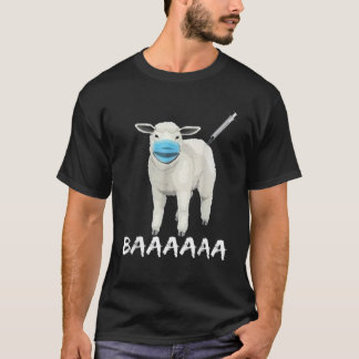 Camiseta Vacina Engraçada-ANTIMÁSCARA-OVINO-COM-FACE-MÁSCAR