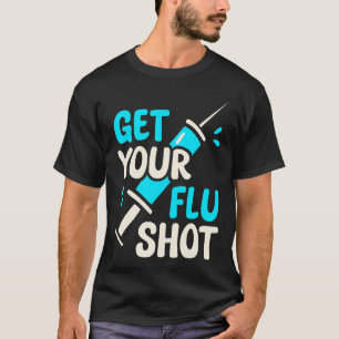 Camiseta Vacina Engraçada Contra Gripe Cute Vacina Retro Co