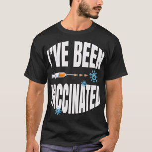 Camiseta Vacina Engraçada Eu Fui Vacinada Gráfico T Pullo
