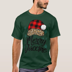 Camiseta Vacina Feliz Y4Ry Leopard Santa Hat Natal Xma