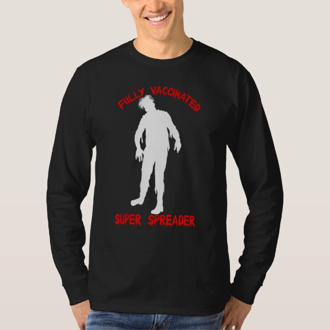 Camiseta Vacina Zombie Super Espalhadora Totalmente Vacinad (Frente)