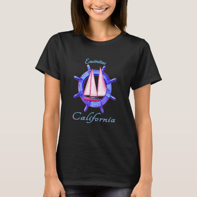 Camiseta Vacinação à vela Encinitas California - Nau (Frente)