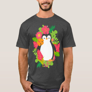 Camiseta Vacinação contra o Pinguim-Havaí Aloha Hibiscus Oc