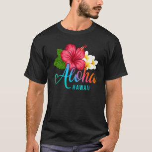 Camiseta Vacinação De Aloha Com Hibiscus Tropical Havaiana
