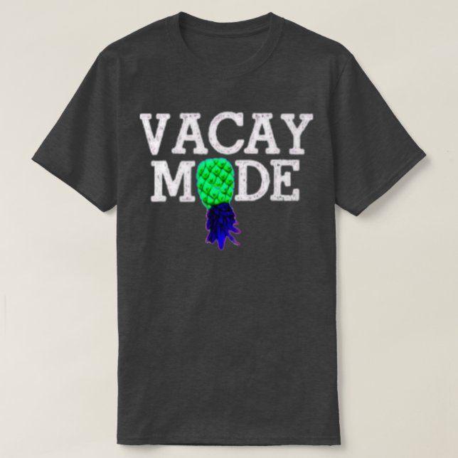 Camiseta Vacinação de Verão no modo Vacay no sentido invers (Frente do Design)
