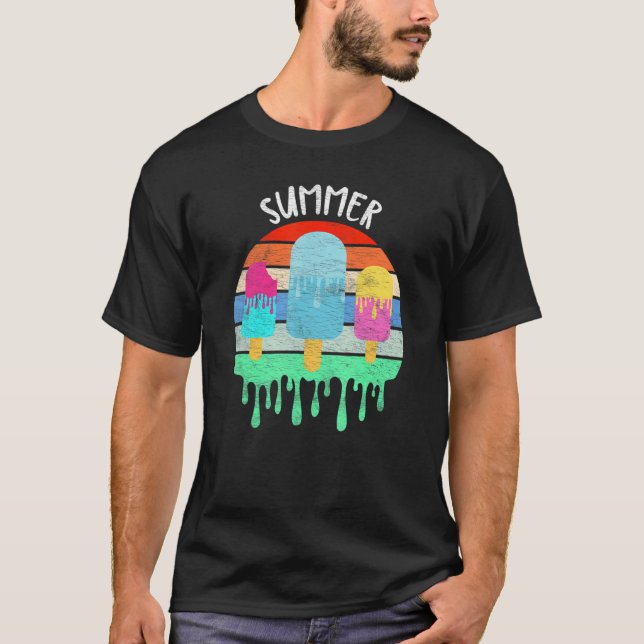 Camiseta Vacinação de Verão Quente com Sorvete de Fusão (Frente)