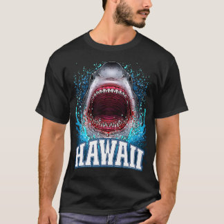Camiseta Vacinação havaiana com tubarão branco Excelente de
