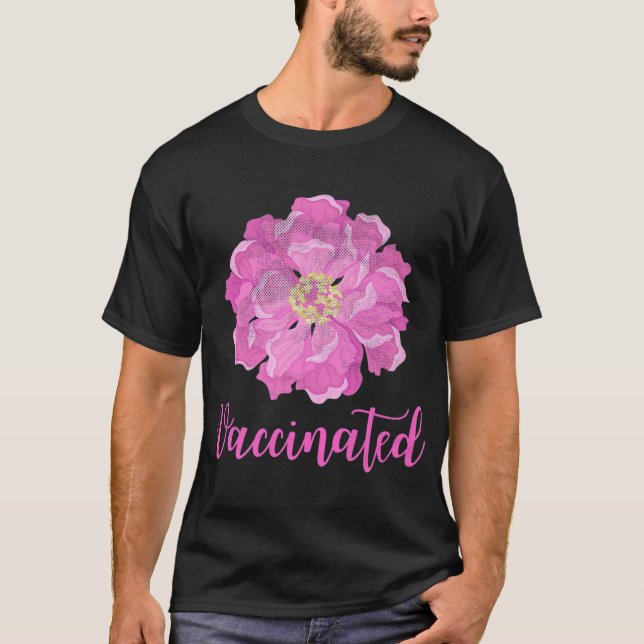 Camiseta Vacinação Pro Vacina Contra Jardim das Flores Rosa (Frente)