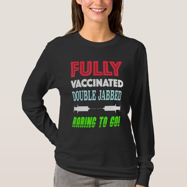 Camiseta Vacinação Totalmente Vacinada Homens Mulheres. (Frente)