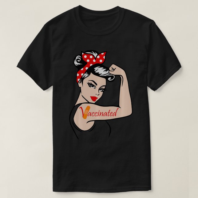 Camiseta Vacinada Rosie, o Vieiro (Frente do Design)