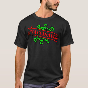 Camiseta Vacinado a nível mundial, preto, pequeno