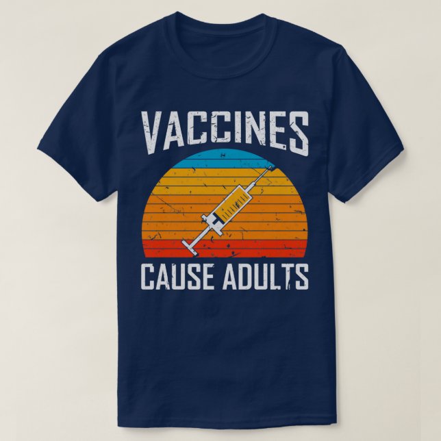 Camiseta Vacinas Causam Adultos VacinadosMédicosPolíticos (Frente do Design)