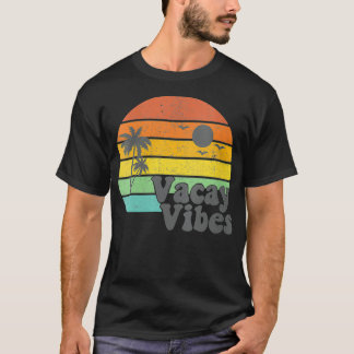 Camiseta Vacinas femininas Vacay Vibes Retro Praia Vacinaçã