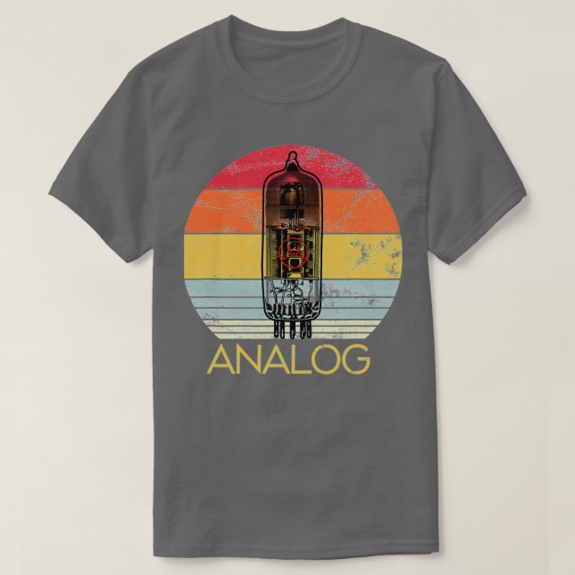 Camiseta Vacuum Tube Retro Analog Audio Valve Amp Hi Fi or  (Frente do Design)