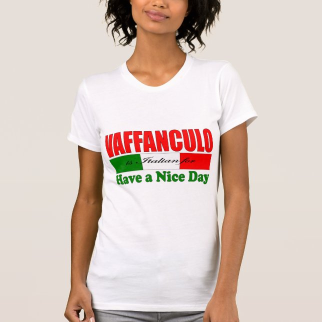 Camiseta Vaffanculo é italiano para ter um bom dia! Camiset (Frente)