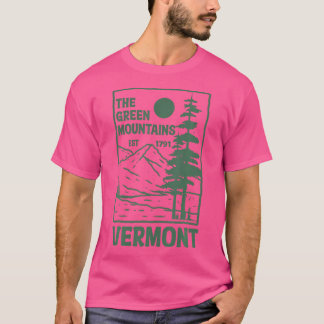 Camiseta Vaga Familiar Verde Montanhas Vermont Caminhando V