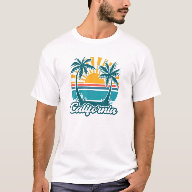 Camiseta Vaga Legal de Verão de Praia Tropical da Califórni (Frente)