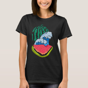 Camiseta Vaga Tropical de Verão de Fruta exótica Onda de Ág