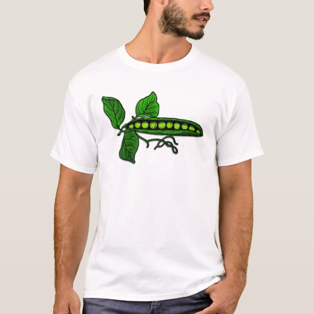 Camiseta Vagens de ervilha verde do jardim (Frente)