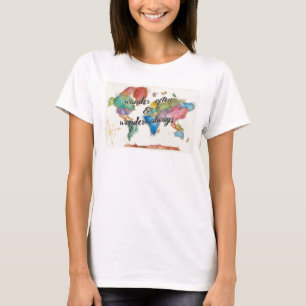 Camiseta Vagueie frequentemente, vagueie sempre mapa com