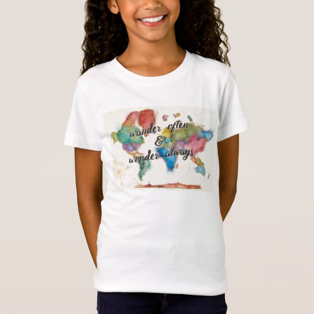 Camiseta Vagueie frequentemente, vagueie sempre mapa com (Frente)