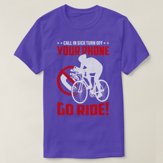 Camiseta Vai andar de bicicleta engraçada (Frente do Design)