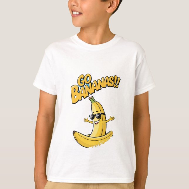 Camiseta Vai Bananas! T-Shirt das Crianças de Banana (Frente)