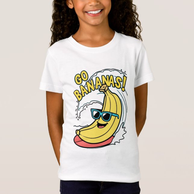 Camiseta Vai Bananas! T-Shirt das Crianças de Banana (Frente)