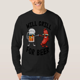 Camiseta Vai Grelhar Por Cerveja Mulheres Cachorro Quente