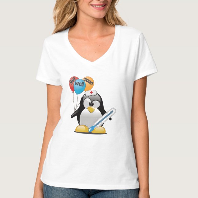 Camiseta Vai logo. Enfermeira de pinguins. (Frente)