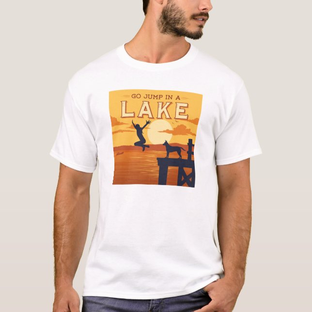 Camiseta Vai Saltar Em Um Lago (Frente)