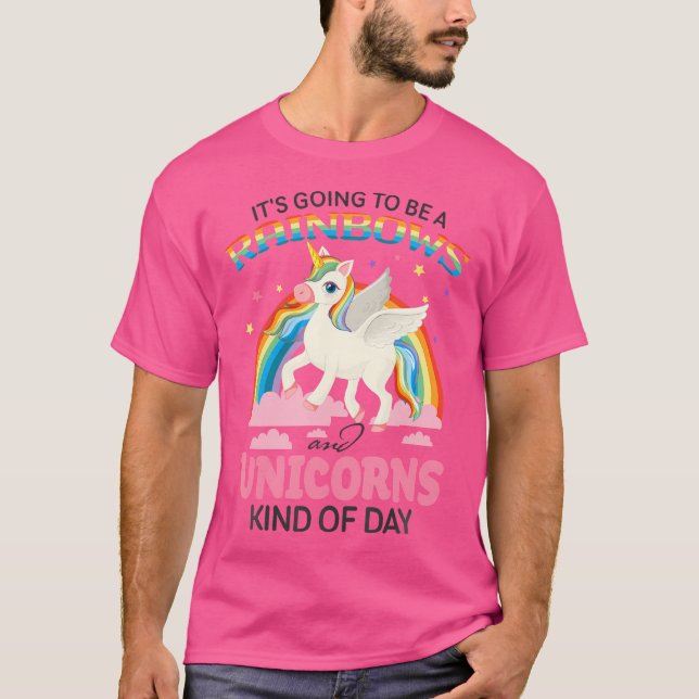 Camiseta Vai Ser Um Arco-Íris E Unicórnios Como Um Da (Frente)