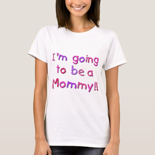 Camiseta Vai ser uma Mamãe - Rosa e Roxo (Frente)