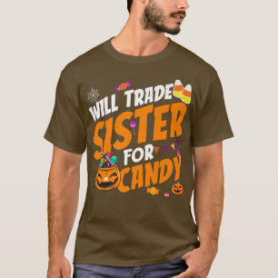 Camiseta Vai Trocar Irmã Para A Milha De Abóbora Do Hallowe