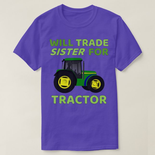 Camiseta Vai Trocar Irmã Para Trator Funny Farmer s 1 (Frente do Design)