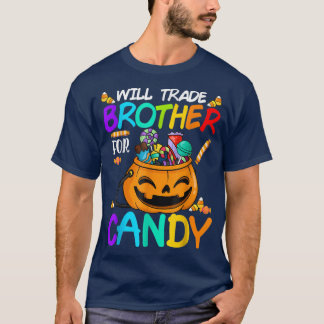 Camiseta Vai Trocar Irmão Por Candy Halloween Engraçado Pum