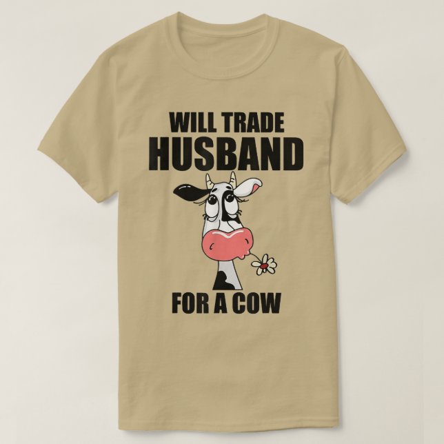 Camiseta Vai Trocar Marido Por Uma Vaca (Frente do Design)