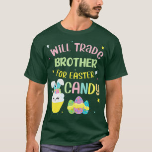 Camiseta Vai trocar o irmão por ovos de Páscoa doce Meninos