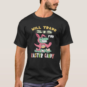 Camiseta Vai Trocar Sis Por Dinossauro De Páscoa, T Rex Bun