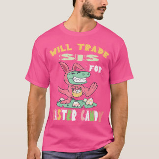 Camiseta Vai Trocar Sis Por Dinossauro De Páscoa, T Rex Bun
