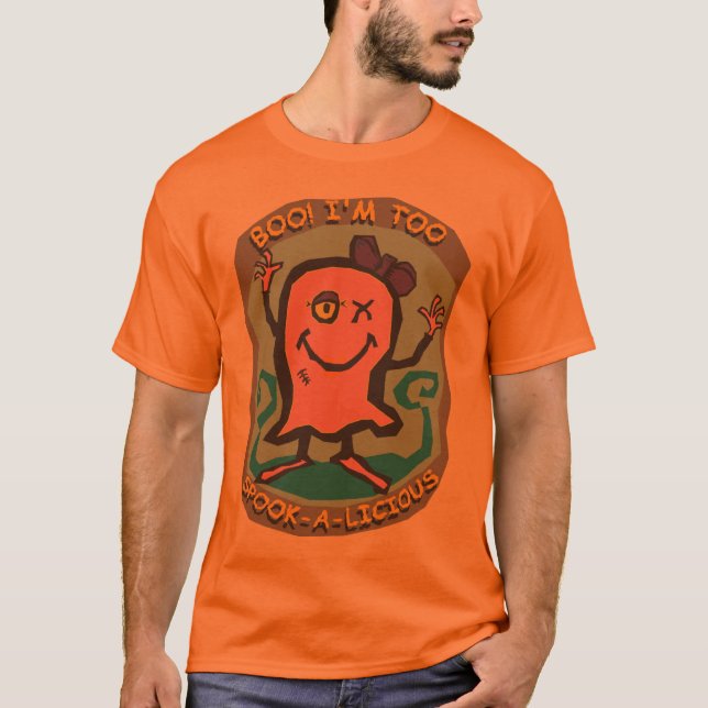 Camiseta VAIA do fantasma! Eu sou demasiado Susto-um-lichos (Frente)