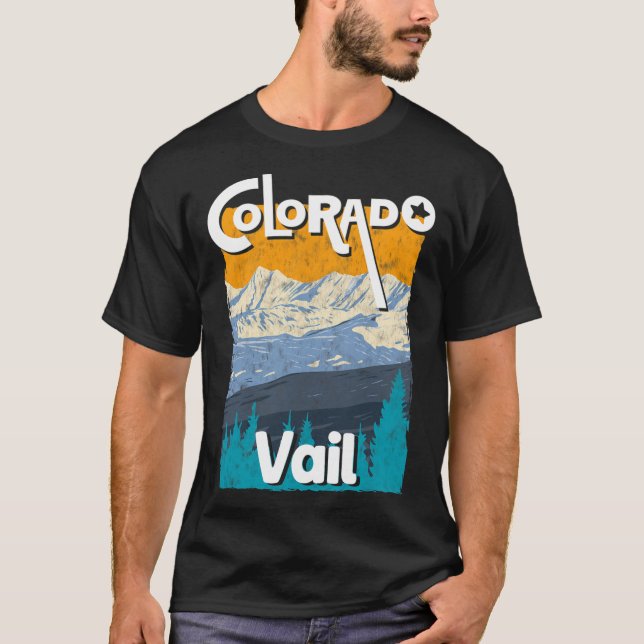 Camiseta Vail Colorado Mountain State Rocky Mounains Tee S (Frente)