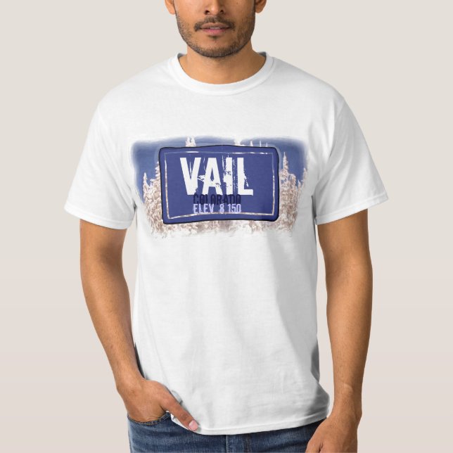 Camiseta Vail Colorado - valor de elevação (Frente)