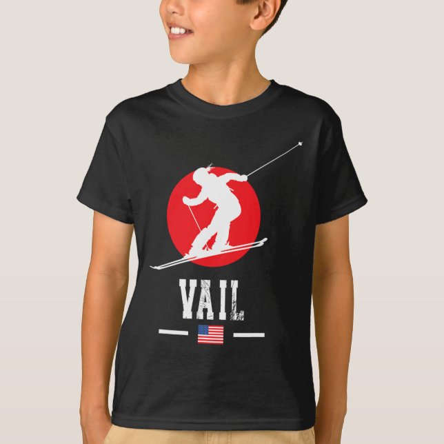 Camiseta Vail Usa Ski Resort Rocky Mountain American Skitin (Frente)