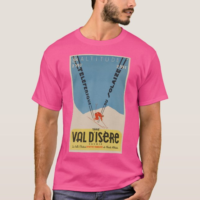 Camiseta Val D'Isere Classic Ski Poster (Frente)